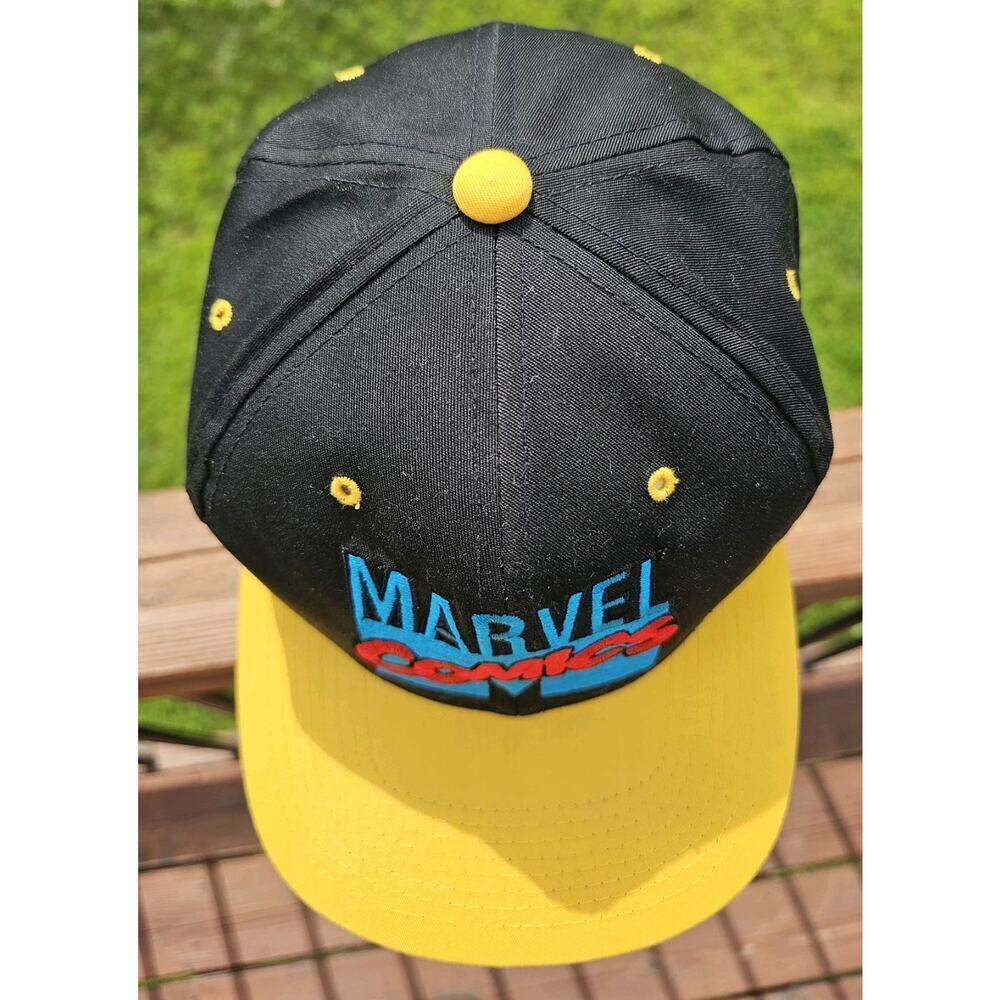 Vintage Marvel Comics Embroidered AANCO Big Logo Blockhead Snapback Hat 1993 - Picture 5 of 7